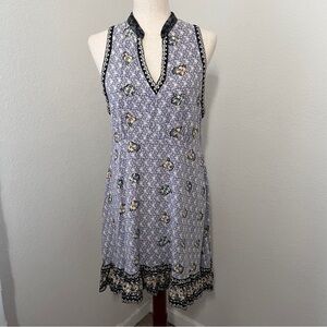 Nostalgia Women's Dress Size L Printed Hippy Boho Knee Length Rayon